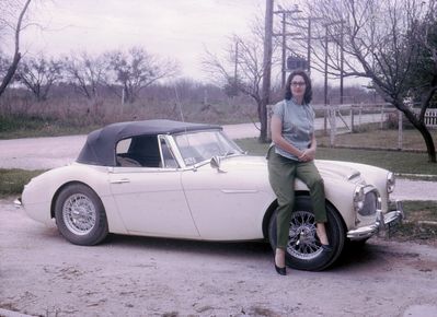 Mom
Mom with Dad's Austin Healey
Keywords: Healey Healy Mom